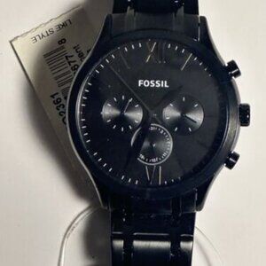 Fossil BQ2361 Chronograph Watch Men's 48mm Dial Black Stainless Steel